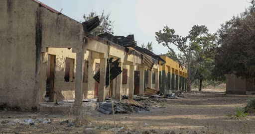 Damaged school in the north